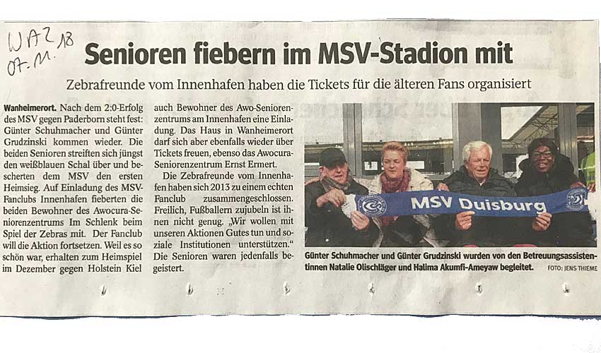 WAZ Senioren im MSV-Stadion